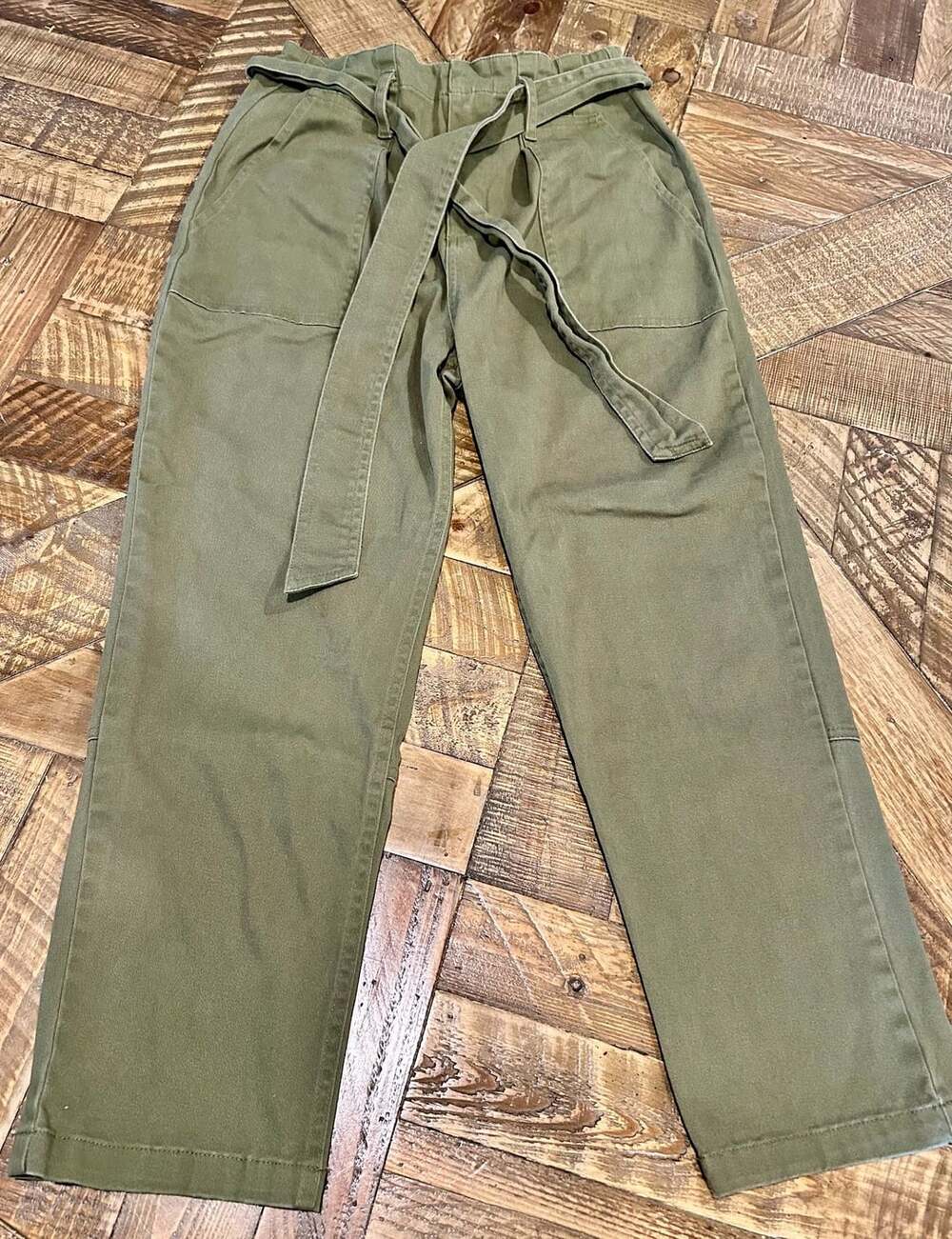 Lulus Olive Green Paperbag Waist Utility Pants Size XS